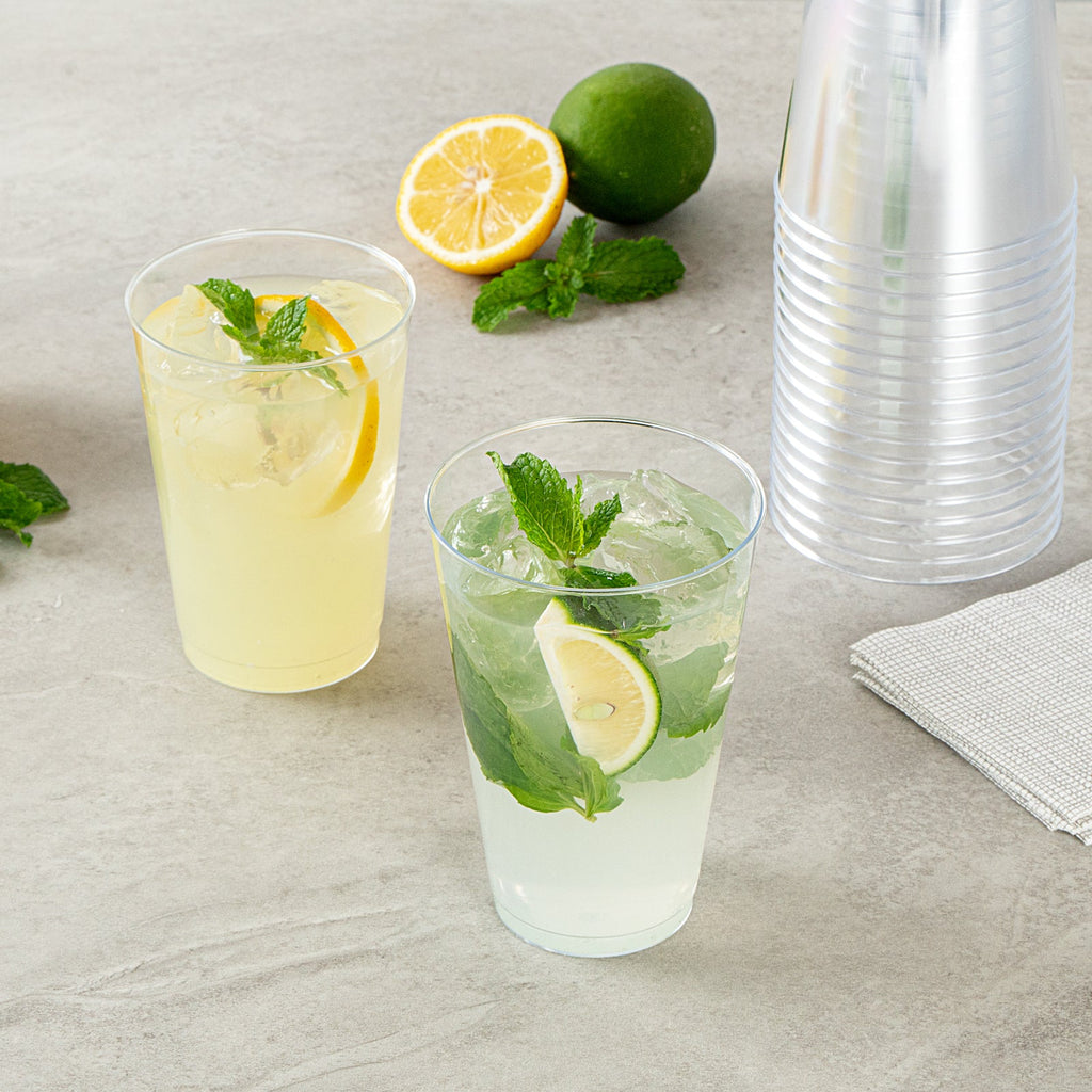 Chef 101 14 oz Clear Plastic Tumbler - 3 1/4" x 3 1/4" x 4 3/4" - 20 count box