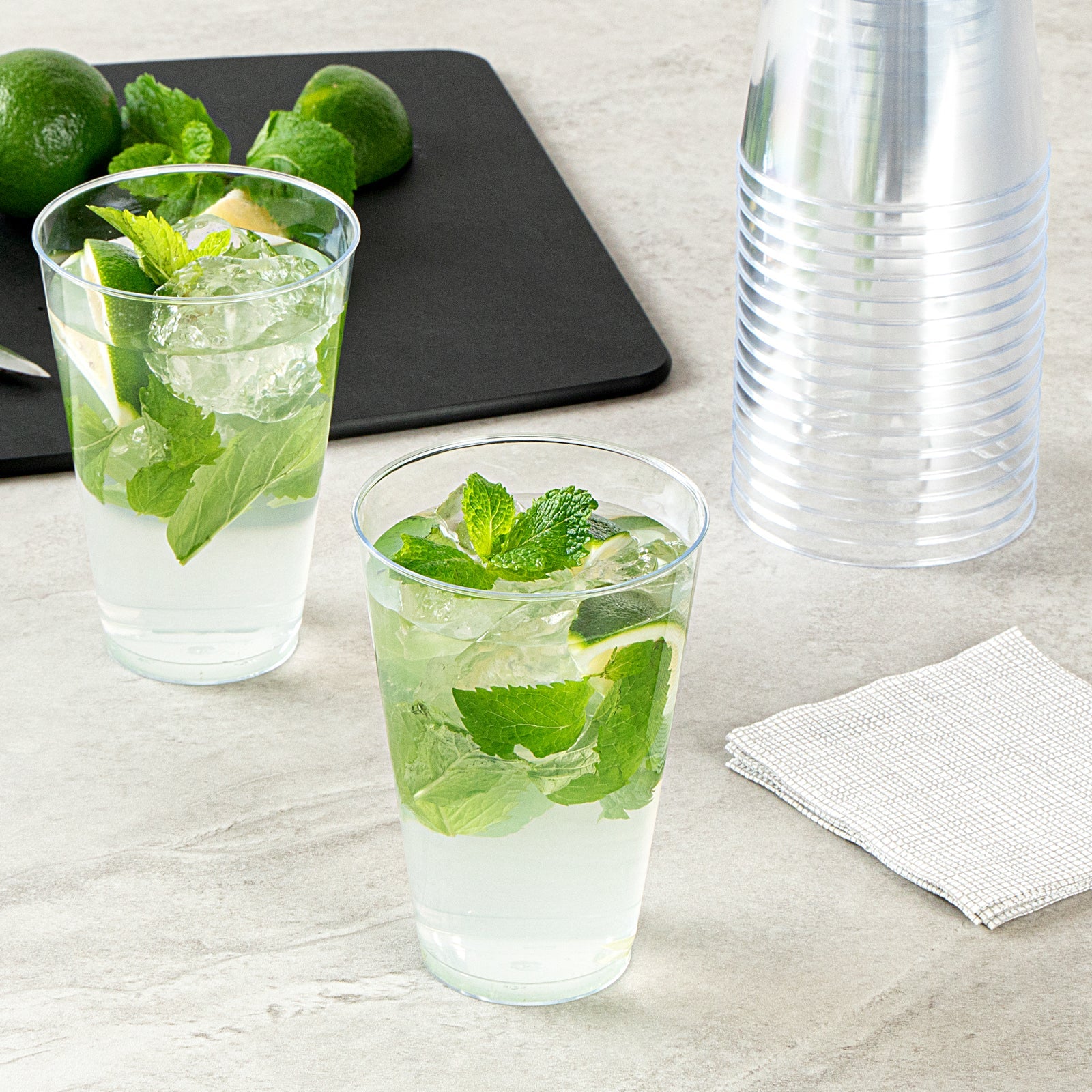Chef 101 14 oz Clear Plastic Tumbler - 3 1/4" x 3 1/4" x 4 3/4" - 500 count box