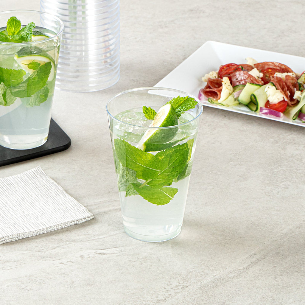 Chef 101 14 oz Clear Plastic Tumbler - 3 1/4" x 3 1/4" x 4 3/4" - 500 count box