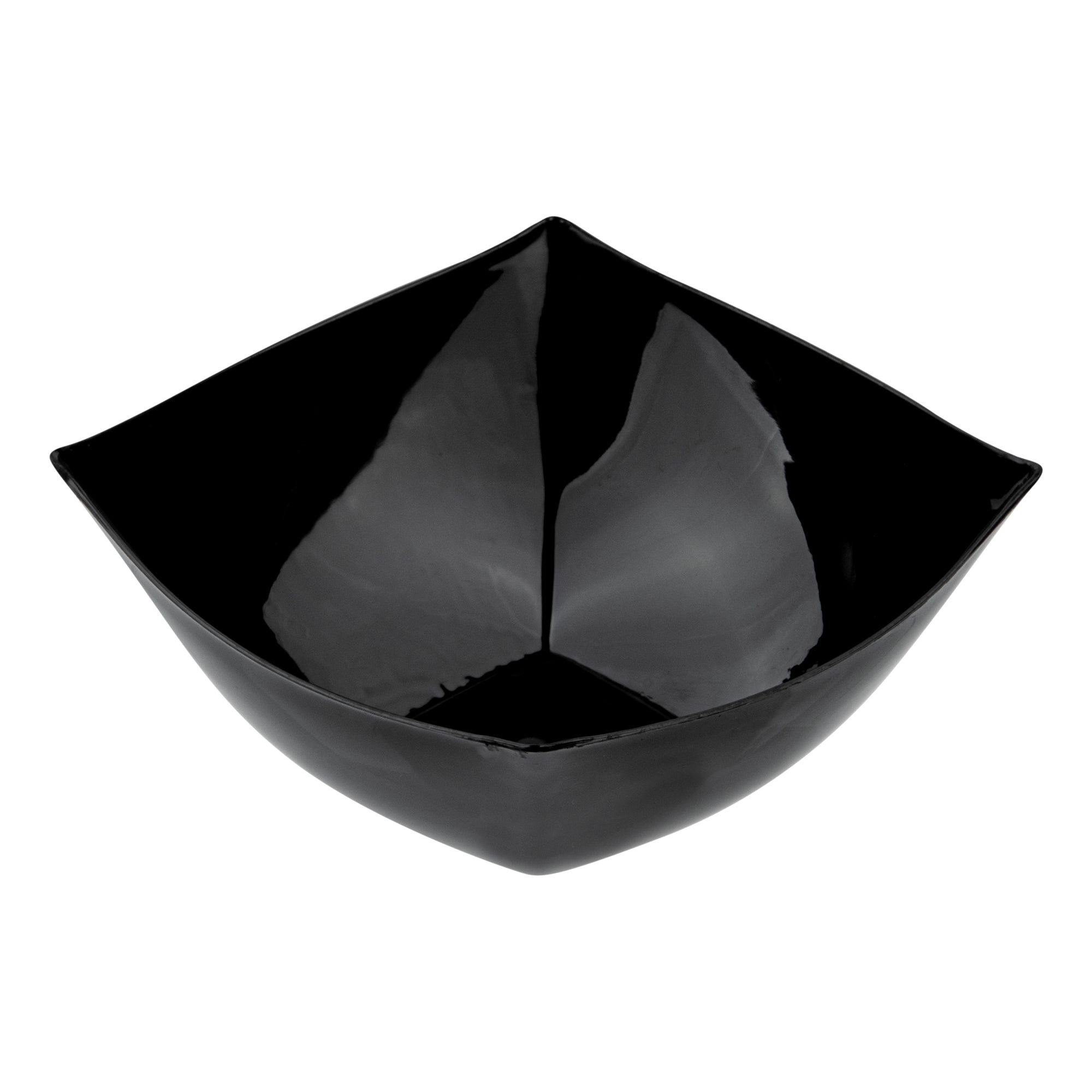 Moderna 8 oz Square Black Plastic Bowl - 4 1/2" x 4 1/2" x 2" - 10 count box