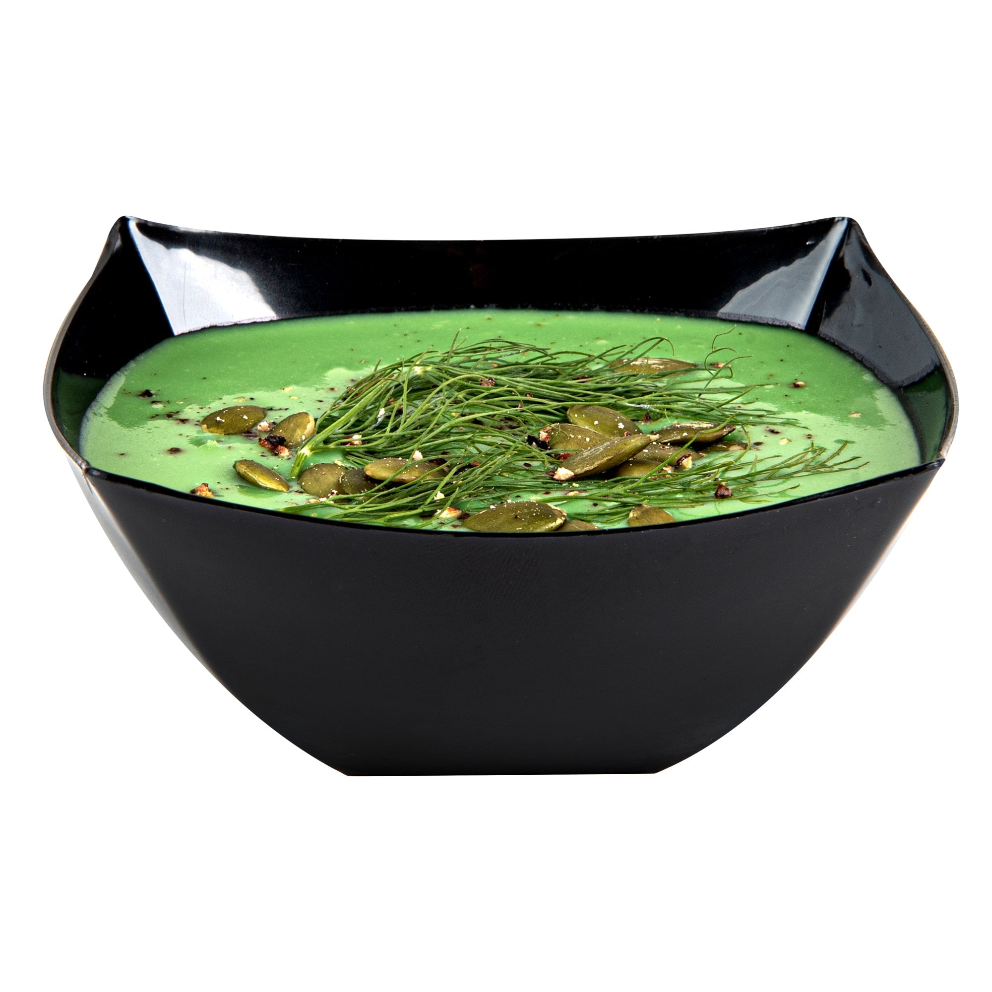 Moderna 8 oz Square Black Plastic Bowl - 4 1/2" x 4 1/2" x 2" - 10 count box