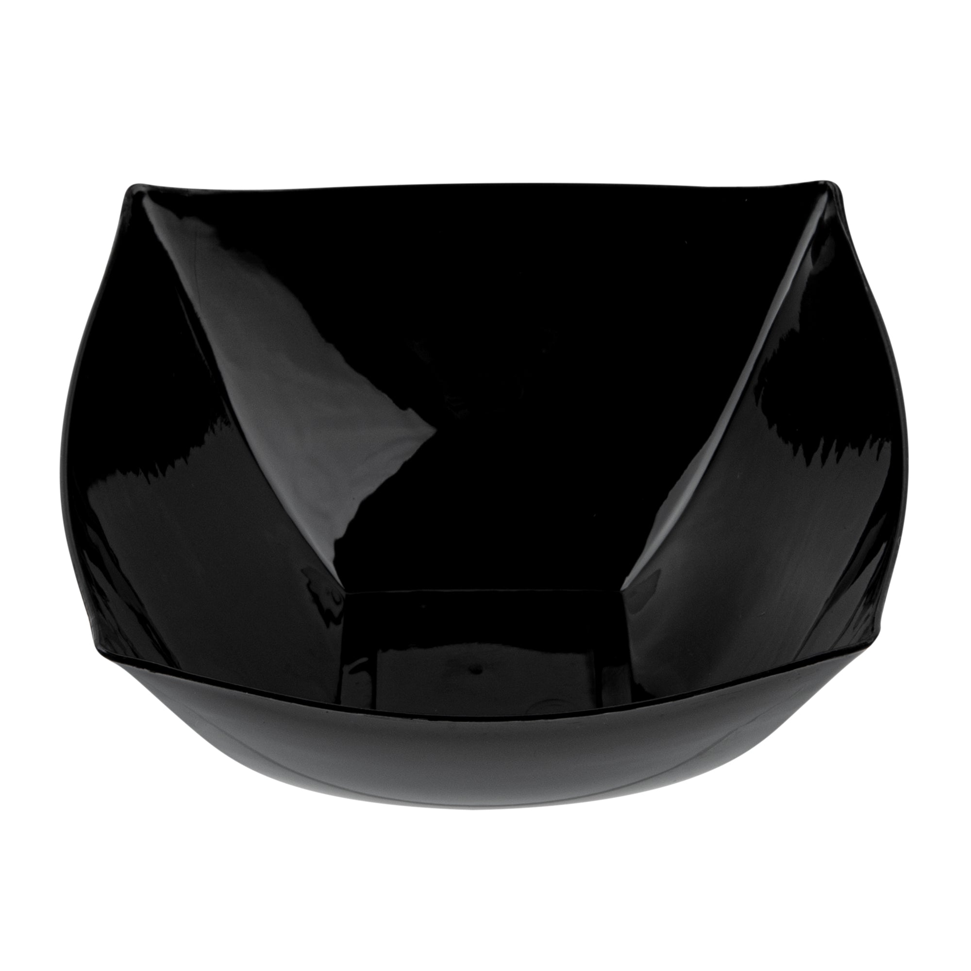 Moderna 8 oz Square Black Plastic Bowl - 4 1/2" x 4 1/2" x 2" - 100 count box