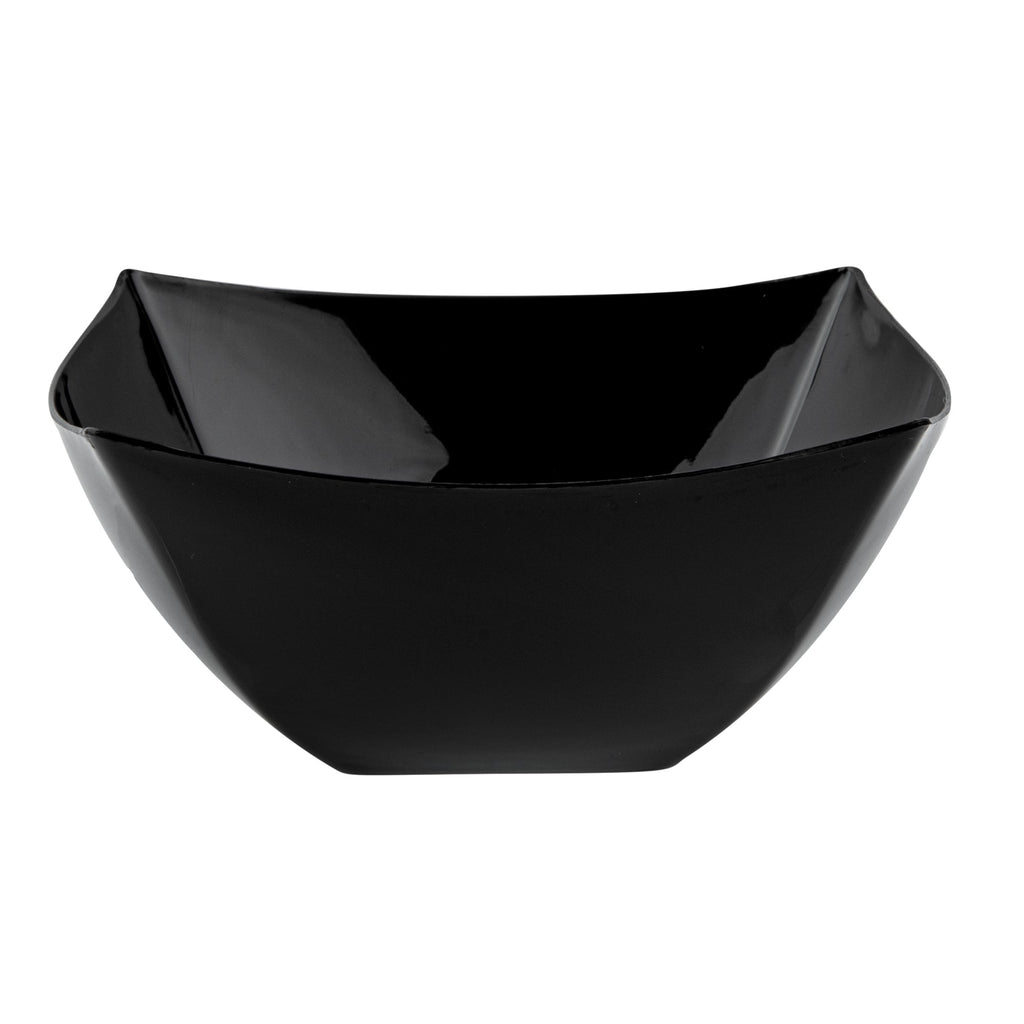 Moderna 8 oz Square Black Plastic Bowl - 4 1/2" x 4 1/2" x 2" - 100 count box