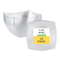 Moderna 8 oz Square Clear Plastic Bowl - 4 1/2" x 4 1/2" x 2" - 10 count box