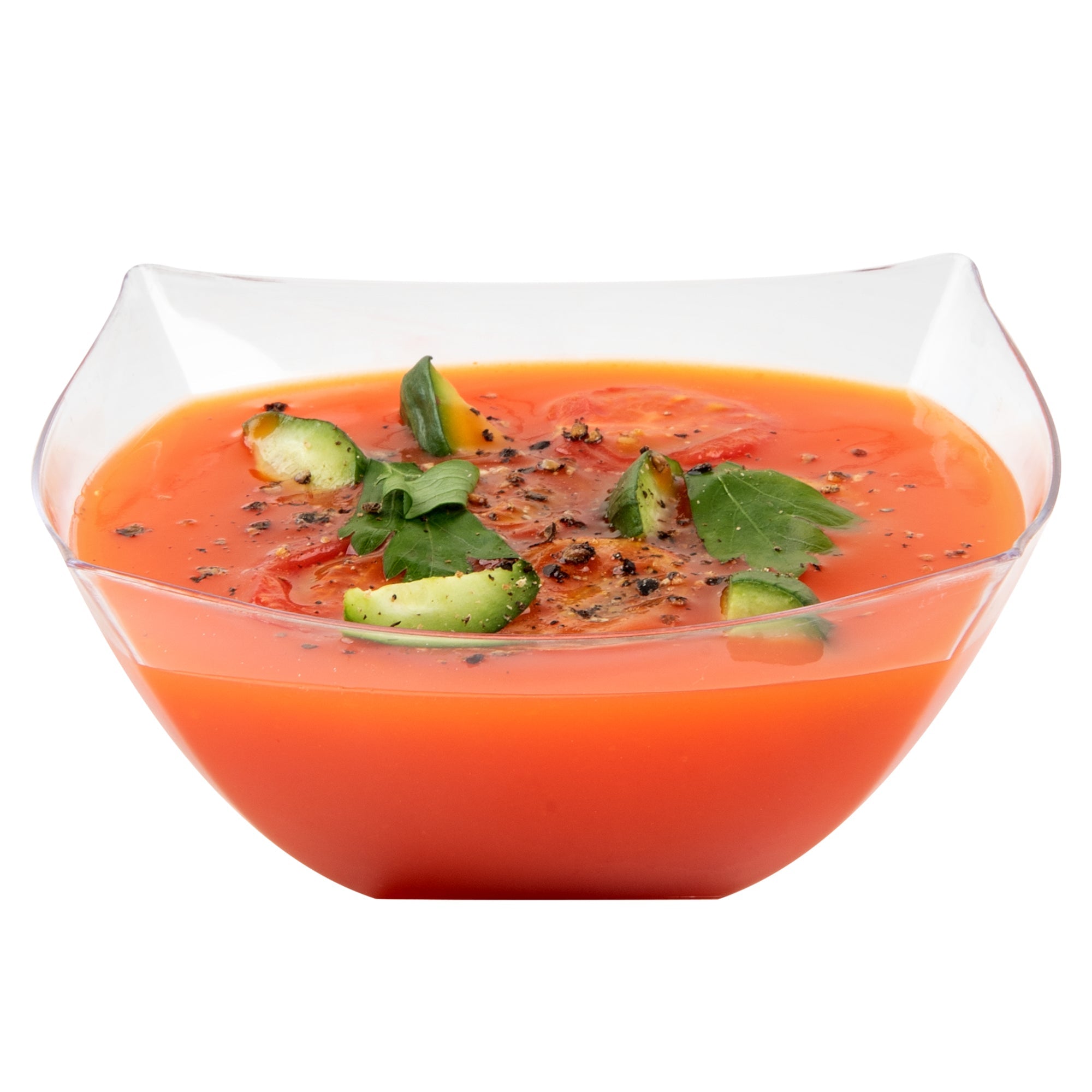 Moderna 8 oz Square Clear Plastic Bowl - 4 1/2" x 4 1/2" x 2" - 10 count box