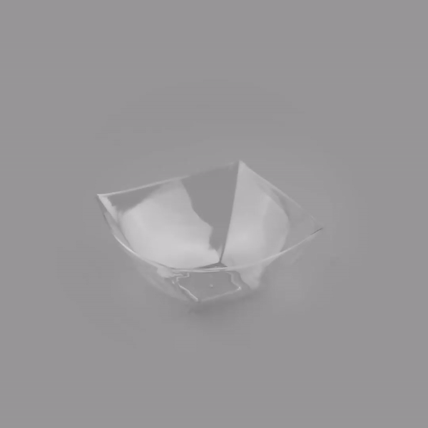 Moderna 8 oz Square Clear Plastic Bowl - 4 1/2" x 4 1/2" x 2" - 10 count box