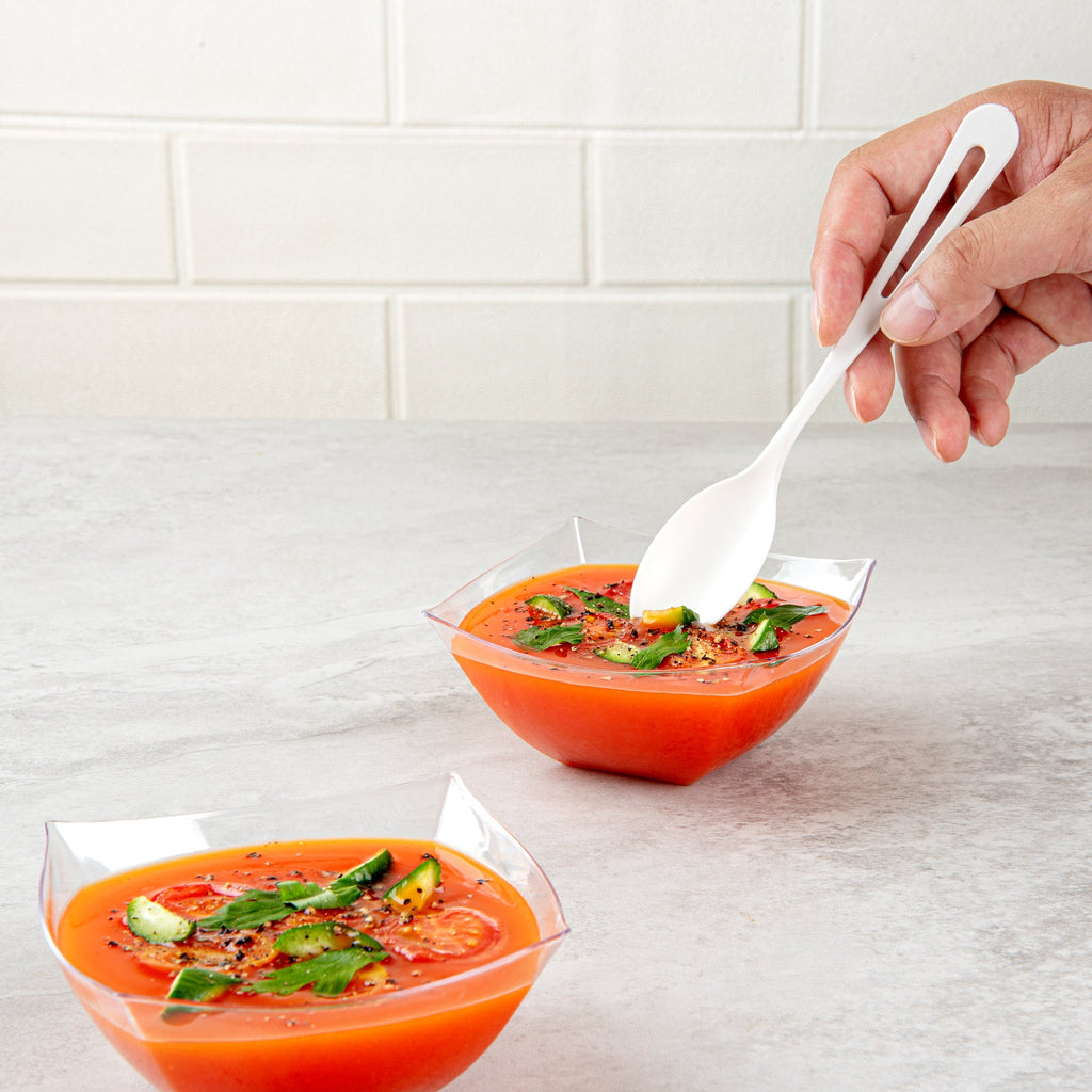 Moderna 8 oz Square Clear Plastic Bowl - 4 1/2" x 4 1/2" x 2" - 10 count box
