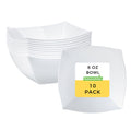 Moderna 8 oz Square White Plastic Bowl - 4 1/2" x 4 1/2" x 2" - 10 count box