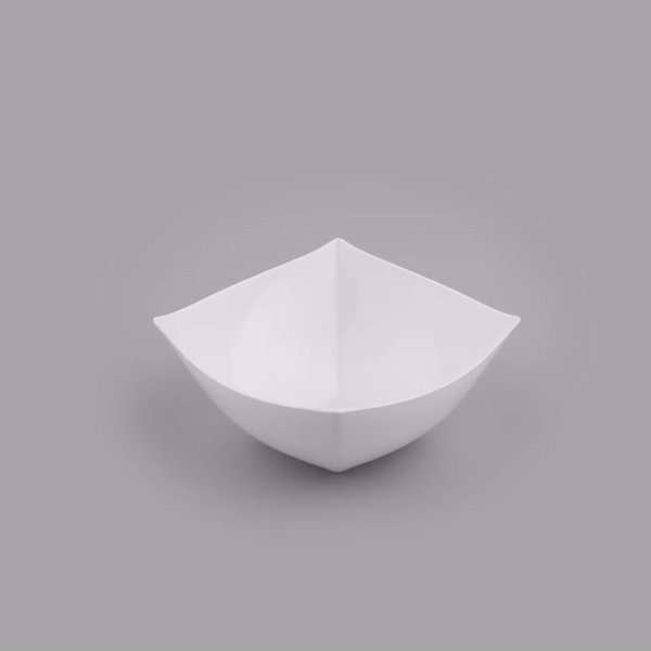 Moderna 8 oz Square White Plastic Bowl - 4 1/2" x 4 1/2" x 2" - 10 count box