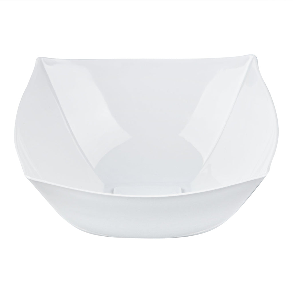 Moderna 8 oz Square White Plastic Bowl - 4 1/2" x 4 1/2" x 2" - 10 count box