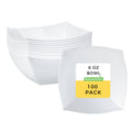 Moderna 8 oz Square White Plastic Bowl - 4 1/2" x 4 1/2" x 2" - 100 count box