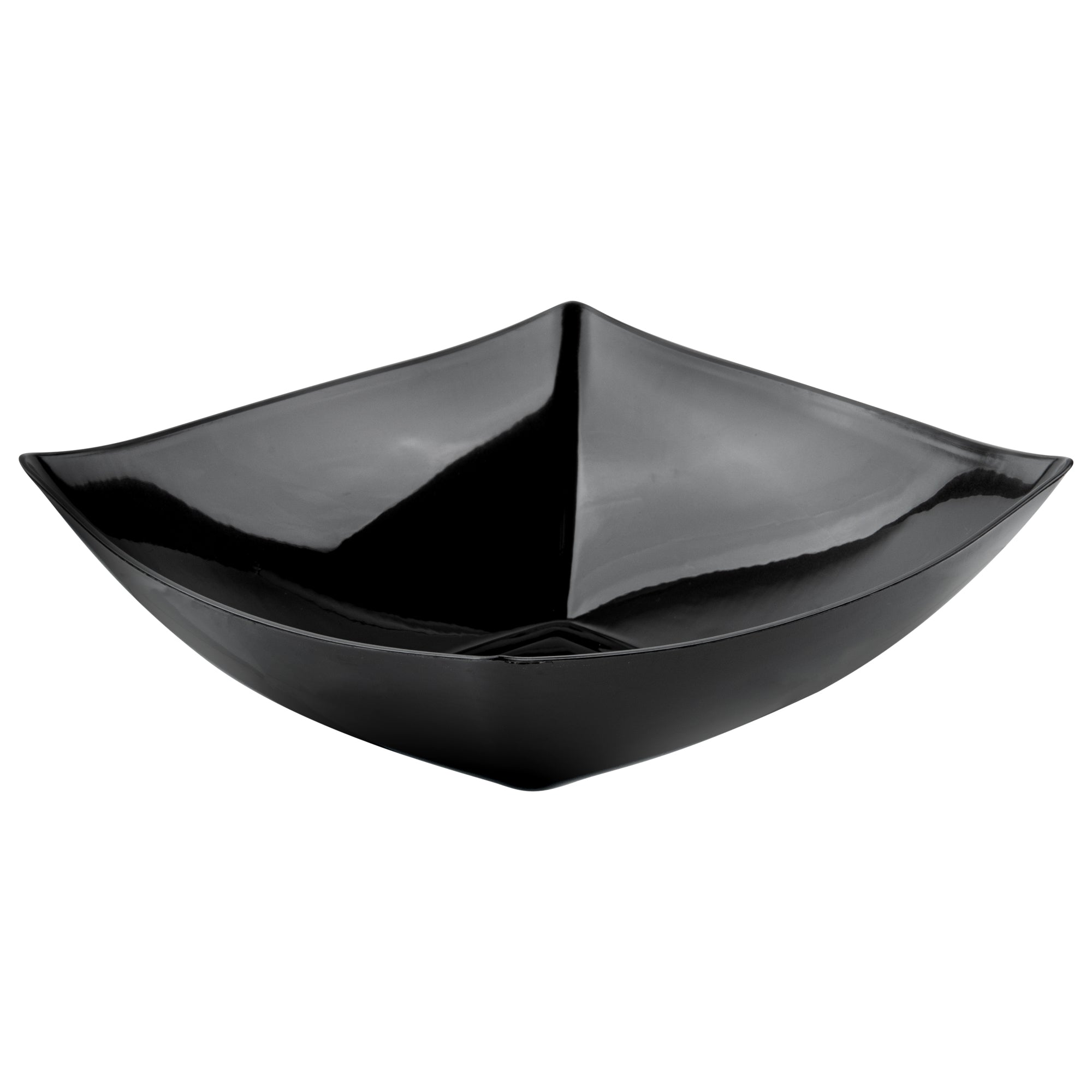Moderna 32 oz Square Black Plastic Bowl - 7 3/4" x 7 3/4" x 2 1/4" - 10 count box