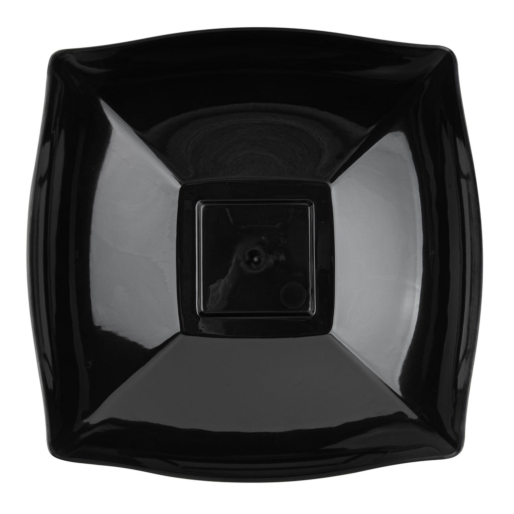 Moderna 32 oz Square Black Plastic Bowl - 7 3/4" x 7 3/4" x 2 1/4" - 10 count box