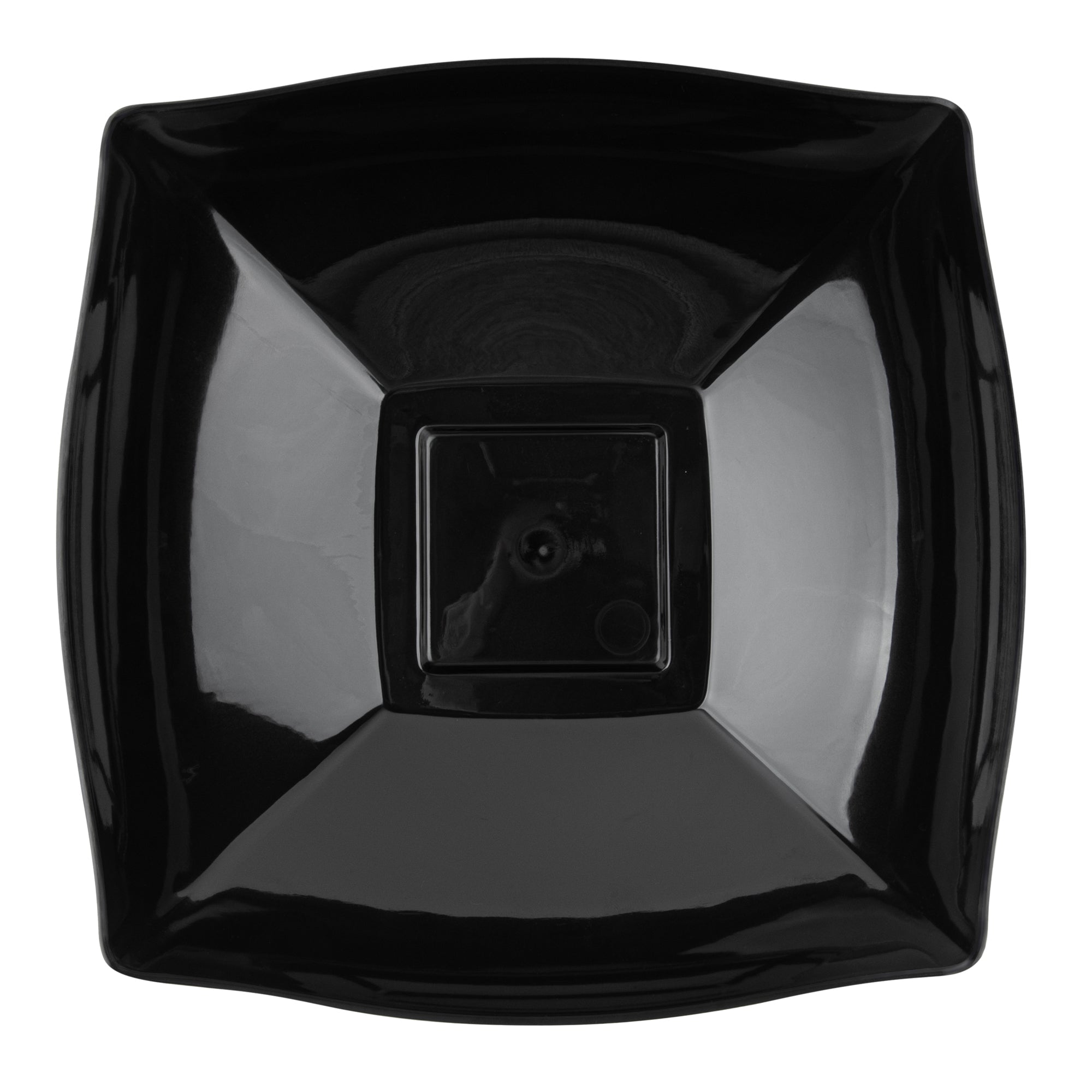 Moderna 32 oz Square Black Plastic Bowl - 7 3/4" x 7 3/4" x 2 1/4" - 10 count box