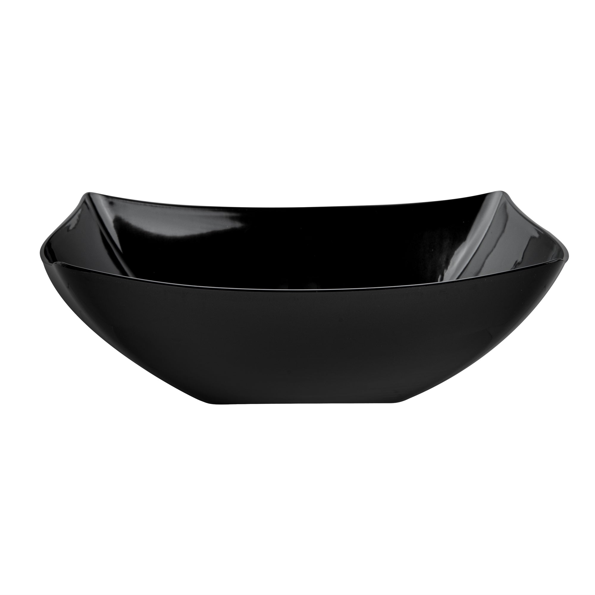Moderna 32 oz Square Black Plastic Bowl - 7 3/4" x 7 3/4" x 2 1/4" - 100 count box