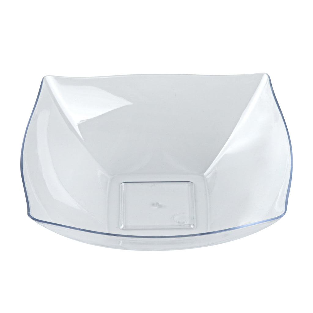 Moderna 32 oz Square Clear Plastic Bowl - 7 3/4" x 7 3/4" x 2 1/4" - 10 count box
