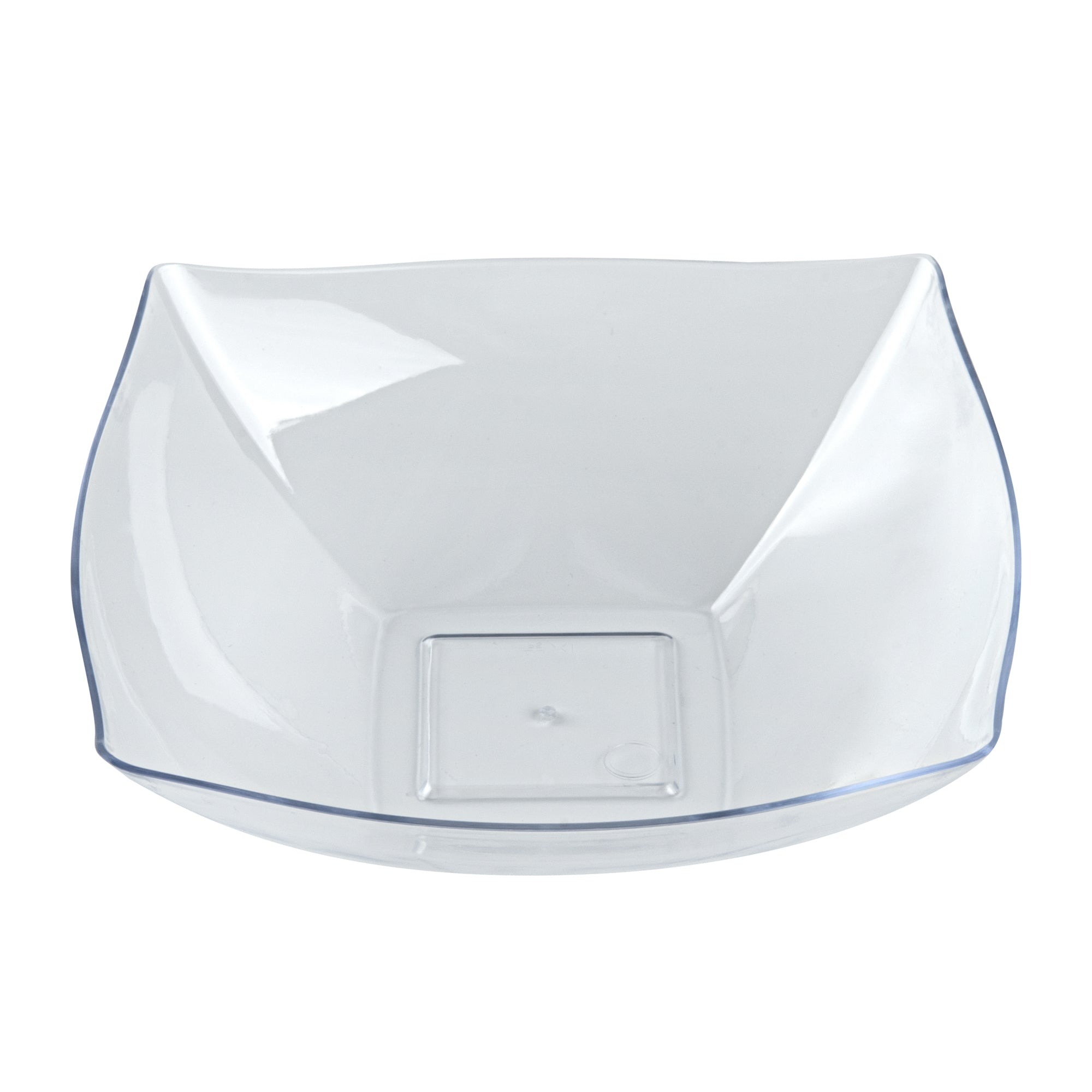 Moderna 32 oz Square Clear Plastic Bowl - 7 3/4" x 7 3/4" x 2 1/4" - 10 count box