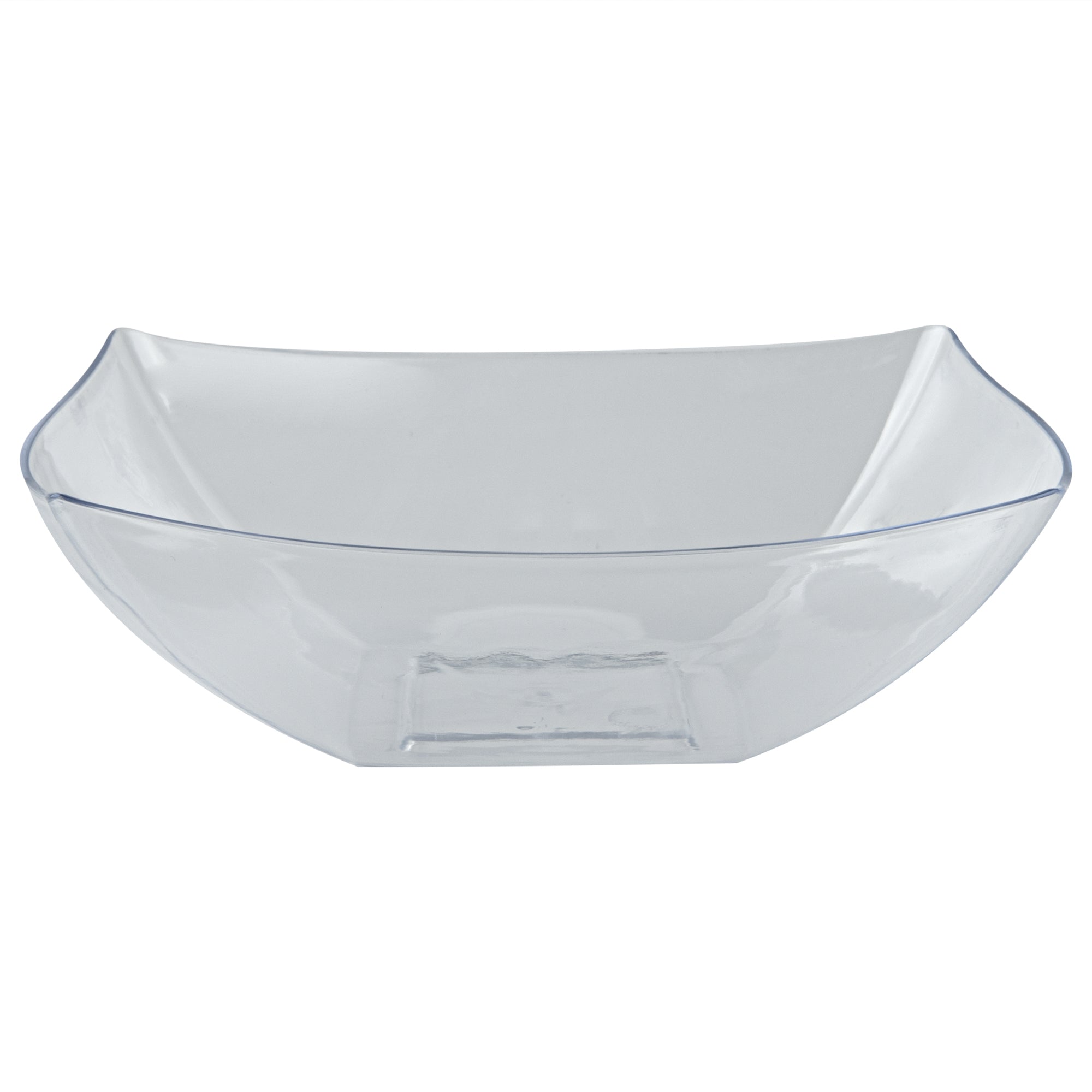 Moderna 32 oz Square Clear Plastic Bowl - 7 3/4" x 7 3/4" x 2 1/4" - 10 count box