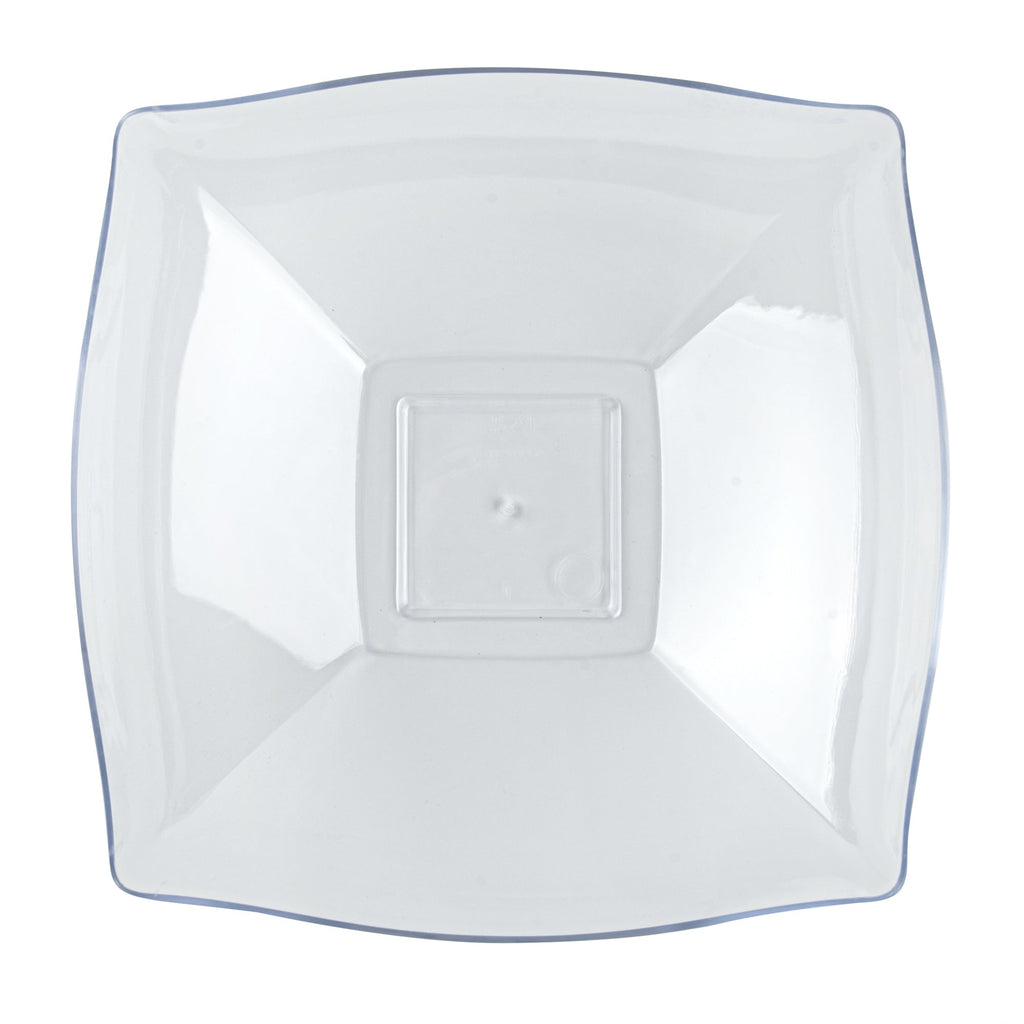 Moderna 32 oz Square Clear Plastic Bowl - 7 3/4" x 7 3/4" x 2 1/4" - 10 count box