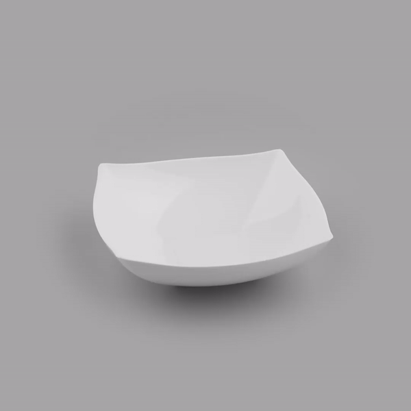 Moderna 32 oz Square White Plastic Bowl - 7 3/4" x 7 3/4" x 2 1/4" - 100 count box