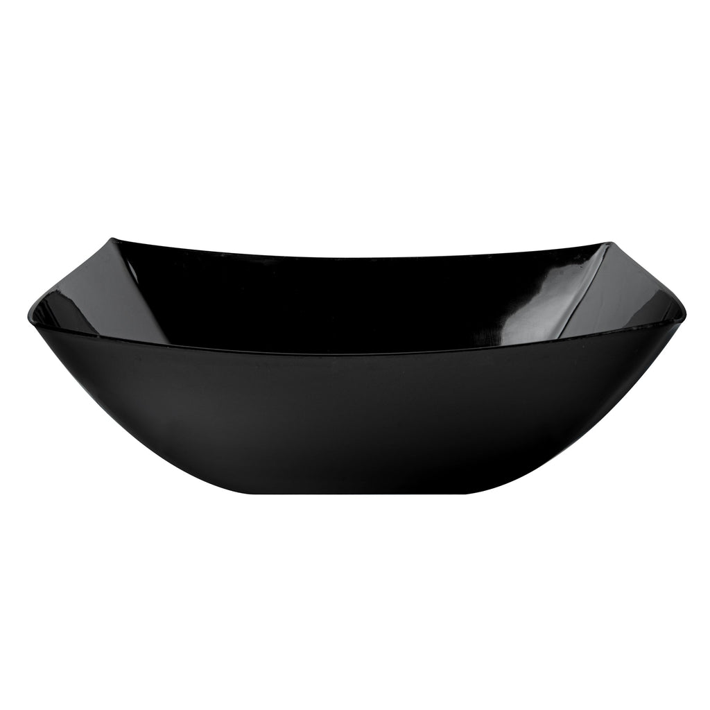 Moderna 64 oz Square Black Plastic Serving Bowl - 9 3/4" x 9 3/4" x 3" - 10 count box