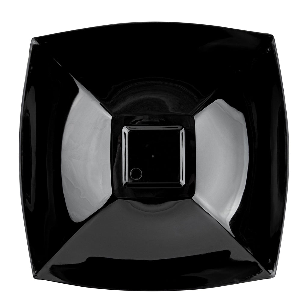 Moderna 64 oz Square Black Plastic Serving Bowl - 9 3/4" x 9 3/4" x 3" - 10 count box