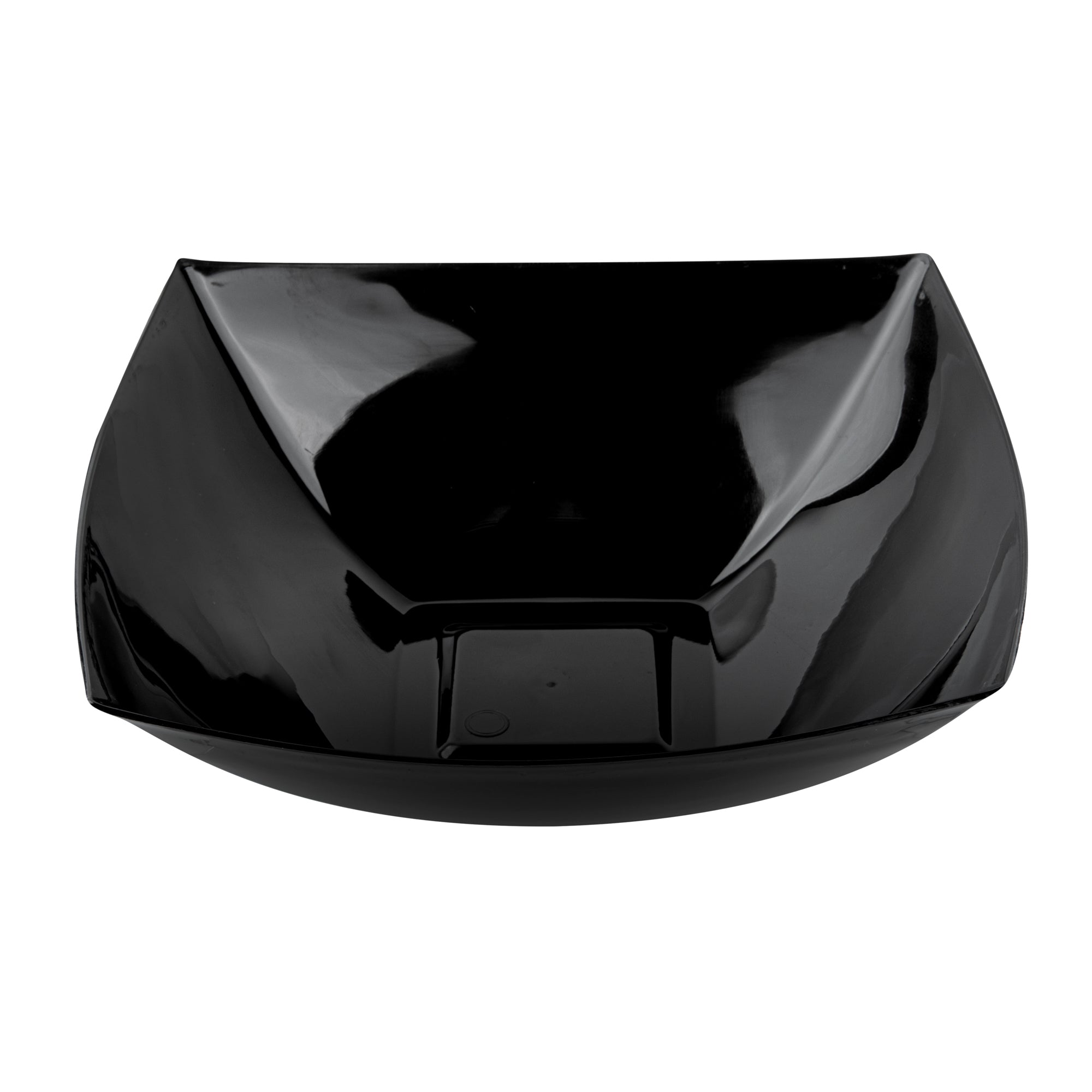 Moderna 64 oz Square Black Plastic Serving Bowl - 9 3/4" x 9 3/4" x 3" - 100 count box