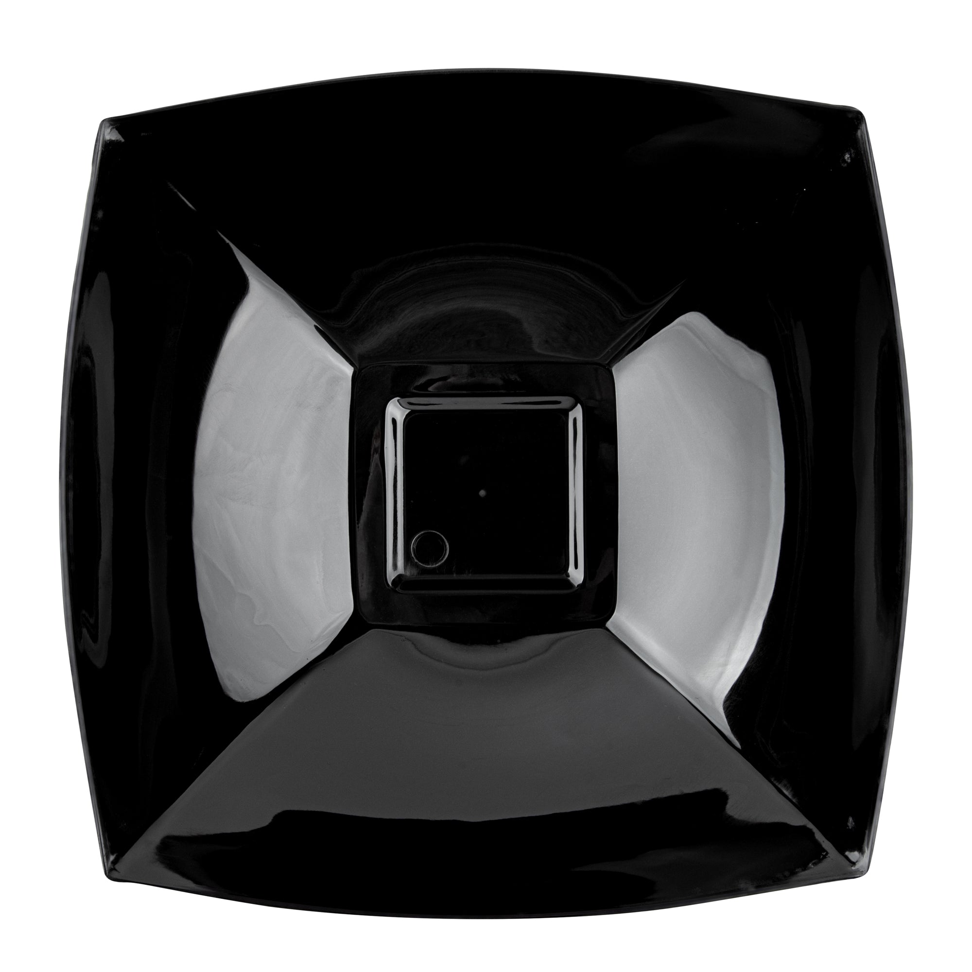 Moderna 64 oz Square Black Plastic Serving Bowl - 9 3/4" x 9 3/4" x 3" - 100 count box