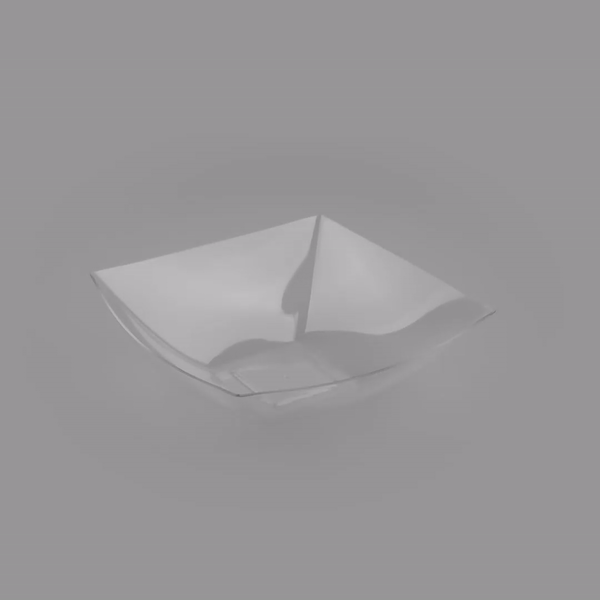 Moderna 64 oz Square Clear Plastic Serving Bowl - 9 3/4" x 9 3/4" x 3" - 100 count box