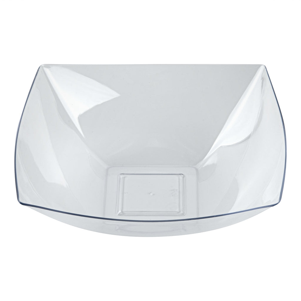 Moderna 64 oz Square Clear Plastic Serving Bowl - 9 3/4" x 9 3/4" x 3" - 100 count box