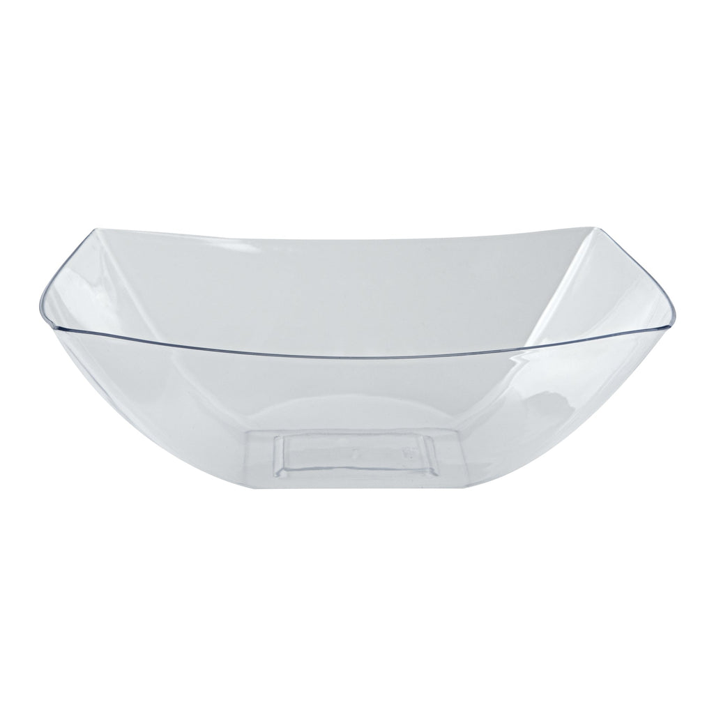 Moderna 64 oz Square Clear Plastic Serving Bowl - 9 3/4" x 9 3/4" x 3" - 100 count box
