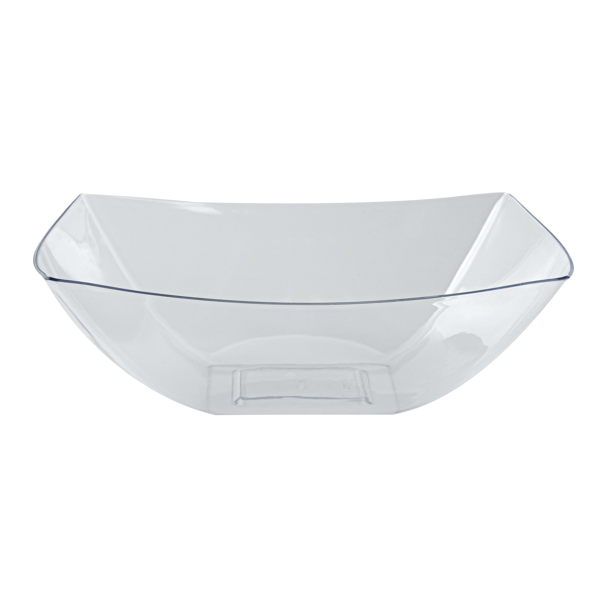 Moderna 64 oz Square Clear Plastic Serving Bowl - 9 3/4" x 9 3/4" x 3" - 100 count box