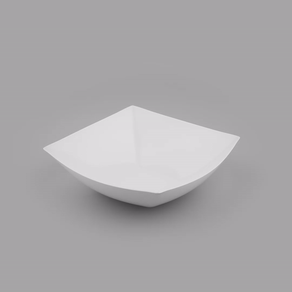 Moderna 64 oz Square White Plastic Serving Bowl - 9 3/4" x 9 3/4" x 3" - 10 count box