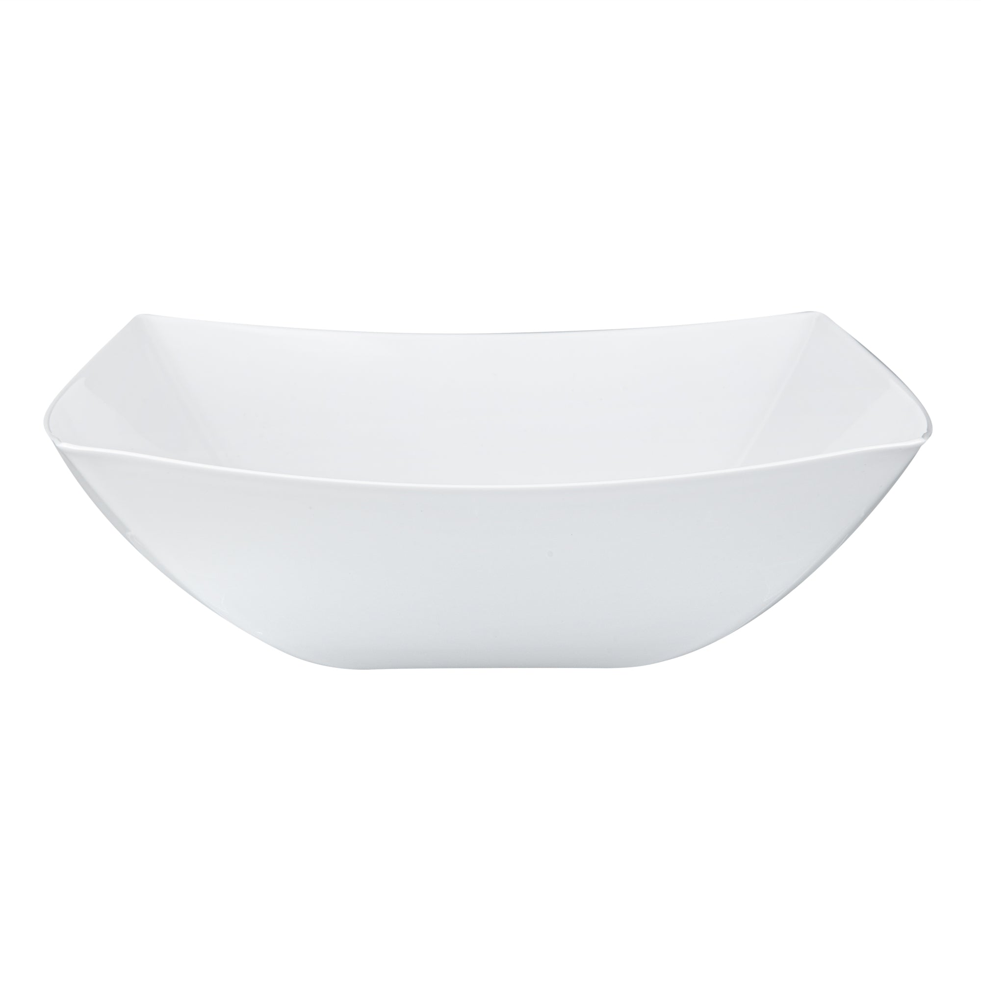 Moderna 64 oz Square White Plastic Serving Bowl - 9 3/4" x 9 3/4" x 3" - 10 count box