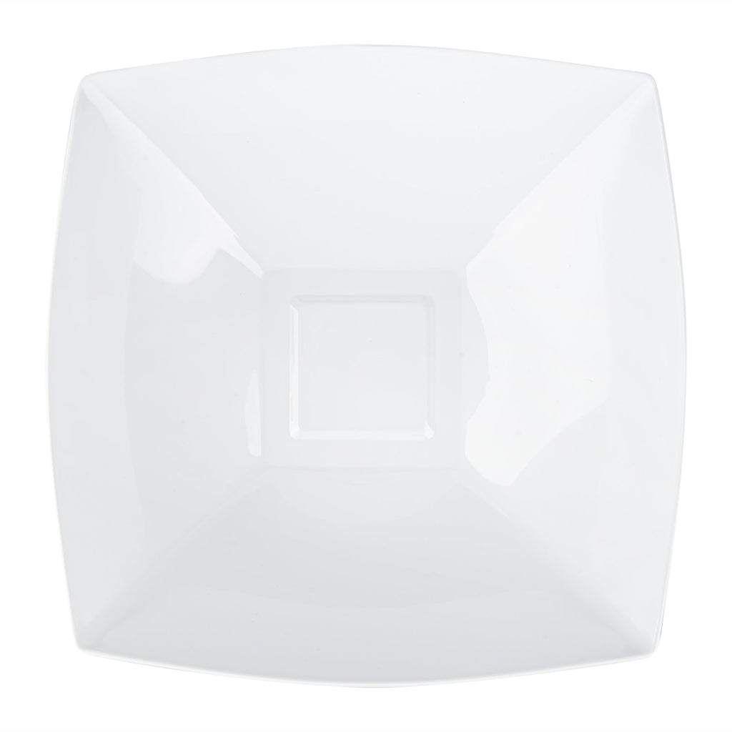 Moderna 64 oz Square White Plastic Serving Bowl - 9 3/4" x 9 3/4" x 3" - 10 count box
