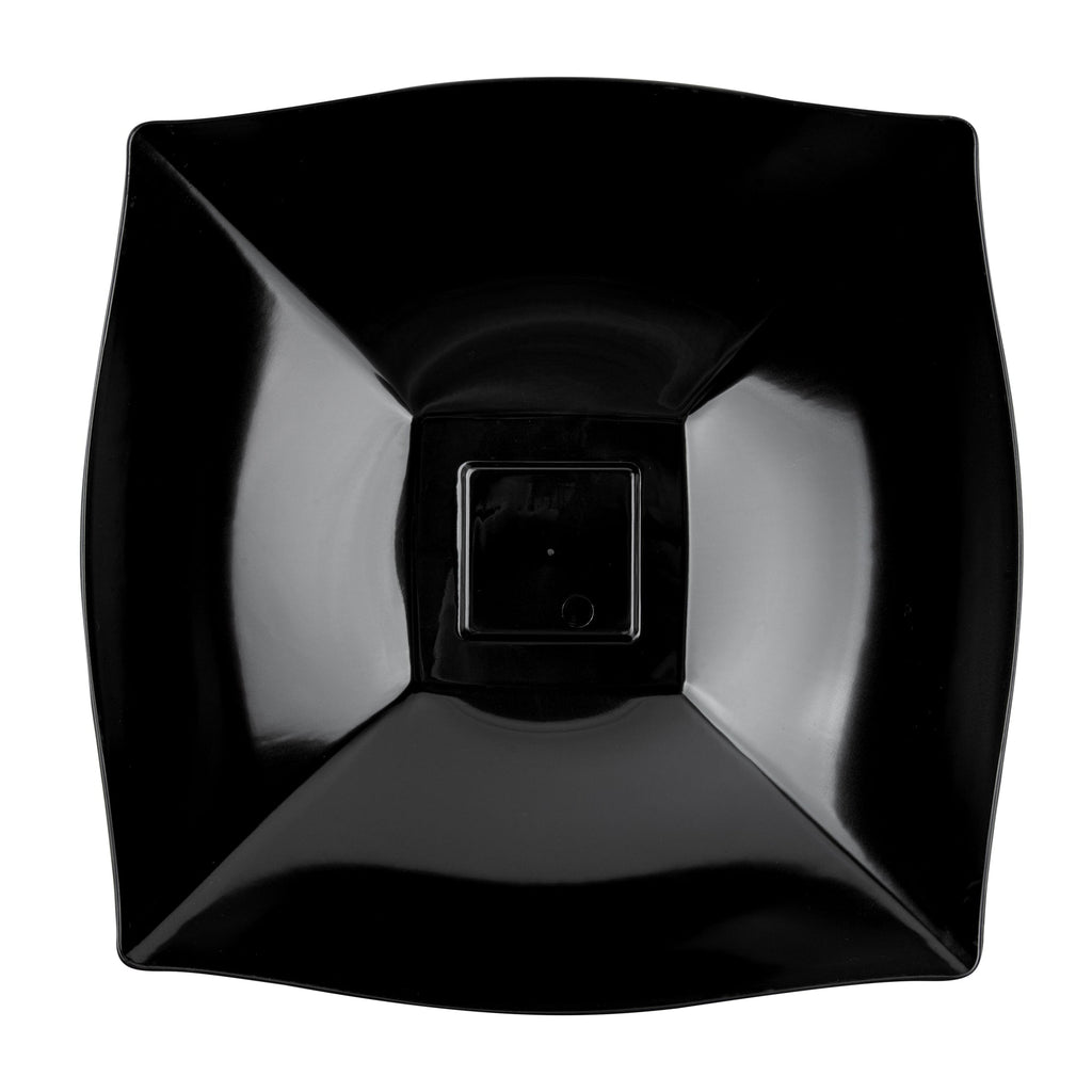 Moderna 128 oz Square Black Plastic Serving Bowl - 12" x 12" x 4" - 10 count box