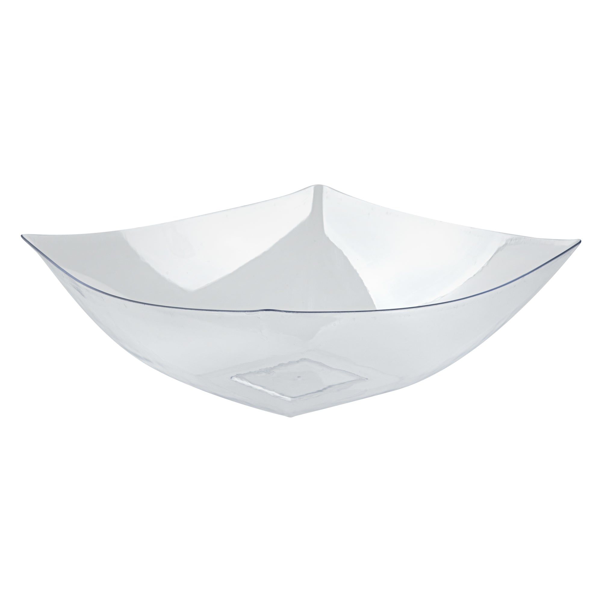 Moderna 128 oz Square Clear Plastic Serving Bowl - 12" x 12" x 4" - 10 count box