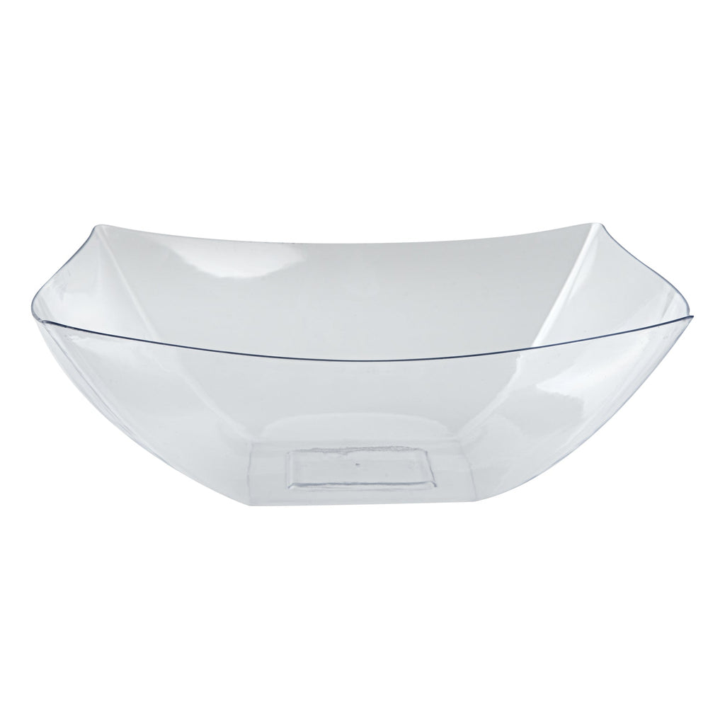 Moderna 128 oz Square Clear Plastic Serving Bowl - 12" x 12" x 4" - 10 count box