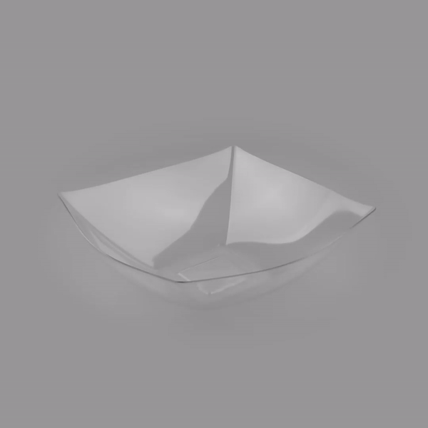 Moderna 128 oz Square Clear Plastic Serving Bowl - 12" x 12" x 4" - 40 count box
