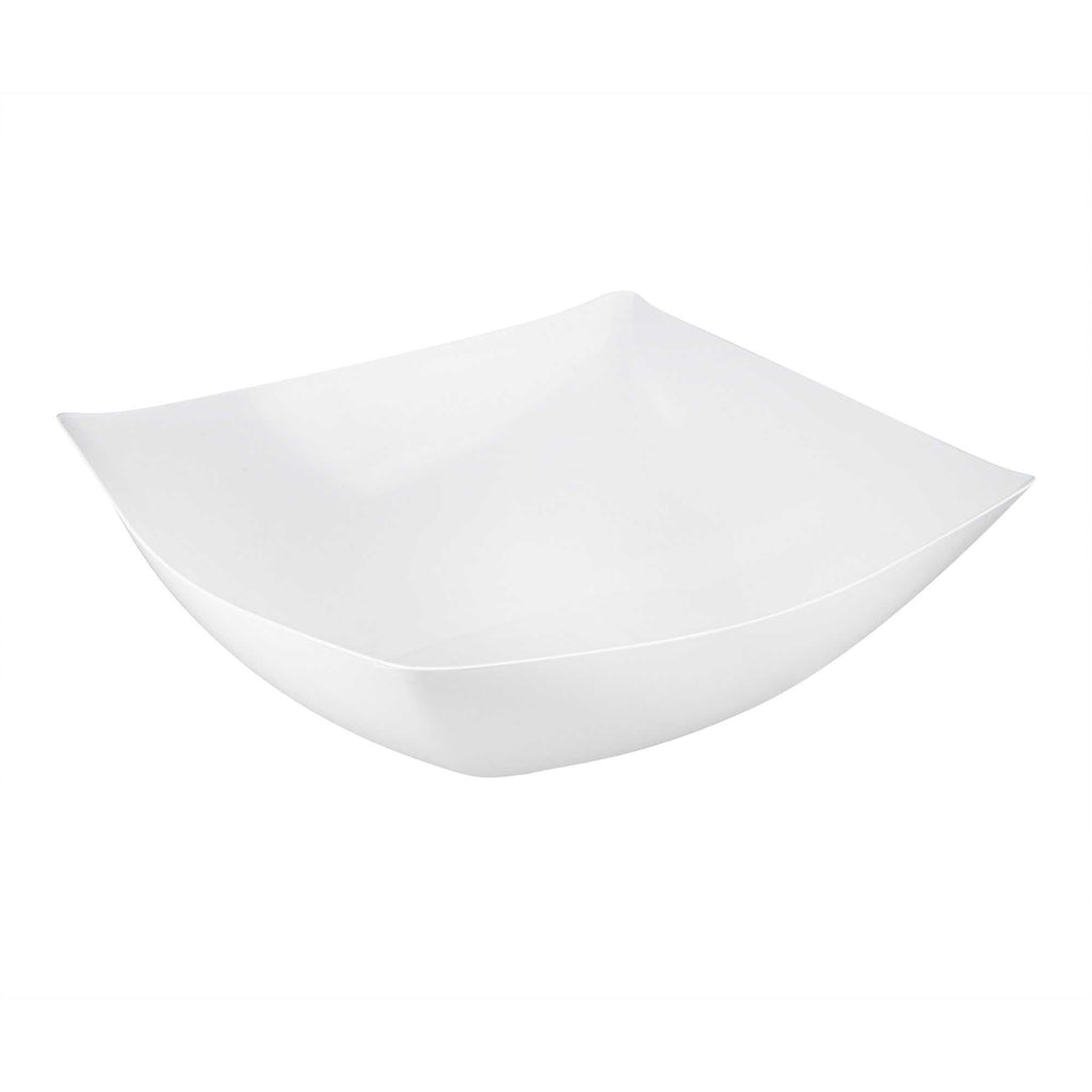 Moderna 128 oz Square White Plastic Serving Bowl - 12" x 12" x 4" - 10 count box