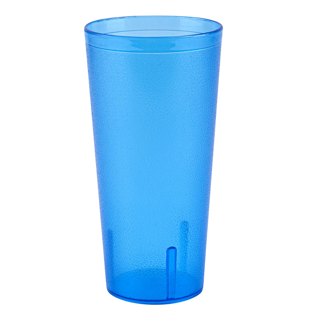 Bev Tek 24 oz Blue SAN Plastic Tumbler - Pebbled - 3 1/2" x 3 1/2" x 7" - 10 count box