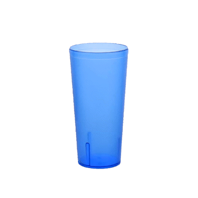 Bev Tek 24 oz Blue SAN Plastic Tumbler - Pebbled - 3 1/2" x 3 1/2" x 7" - 10 count box