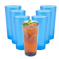 Bev Tek 24 oz Blue SAN Plastic Tumbler - Pebbled - 3 1/2" x 3 1/2" x 7" - 50 count box