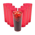 Bev Tek 24 oz Red SAN Plastic Tumbler - Pebbled - 3 1/2" x 3 1/2" x 7" - 10 count box