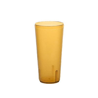 Bev Tek 24 oz Amber SAN Plastic Tumbler - Pebbled - 3 1/2" x 3 1/2" x 7" - 10 count box