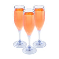 Bev Tek 6 oz Clear SAN Plastic Champagne Flute - 2" x 2" x 8" - 10 count box