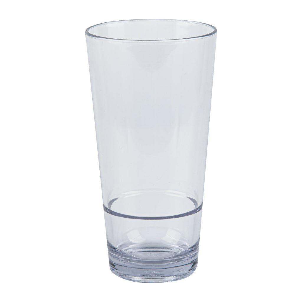 Bev Tek 20 oz Clear SAN Plastic Cooler Glass - 3 1/2" x 3 1/2" x 6 1/2" - 10 count box