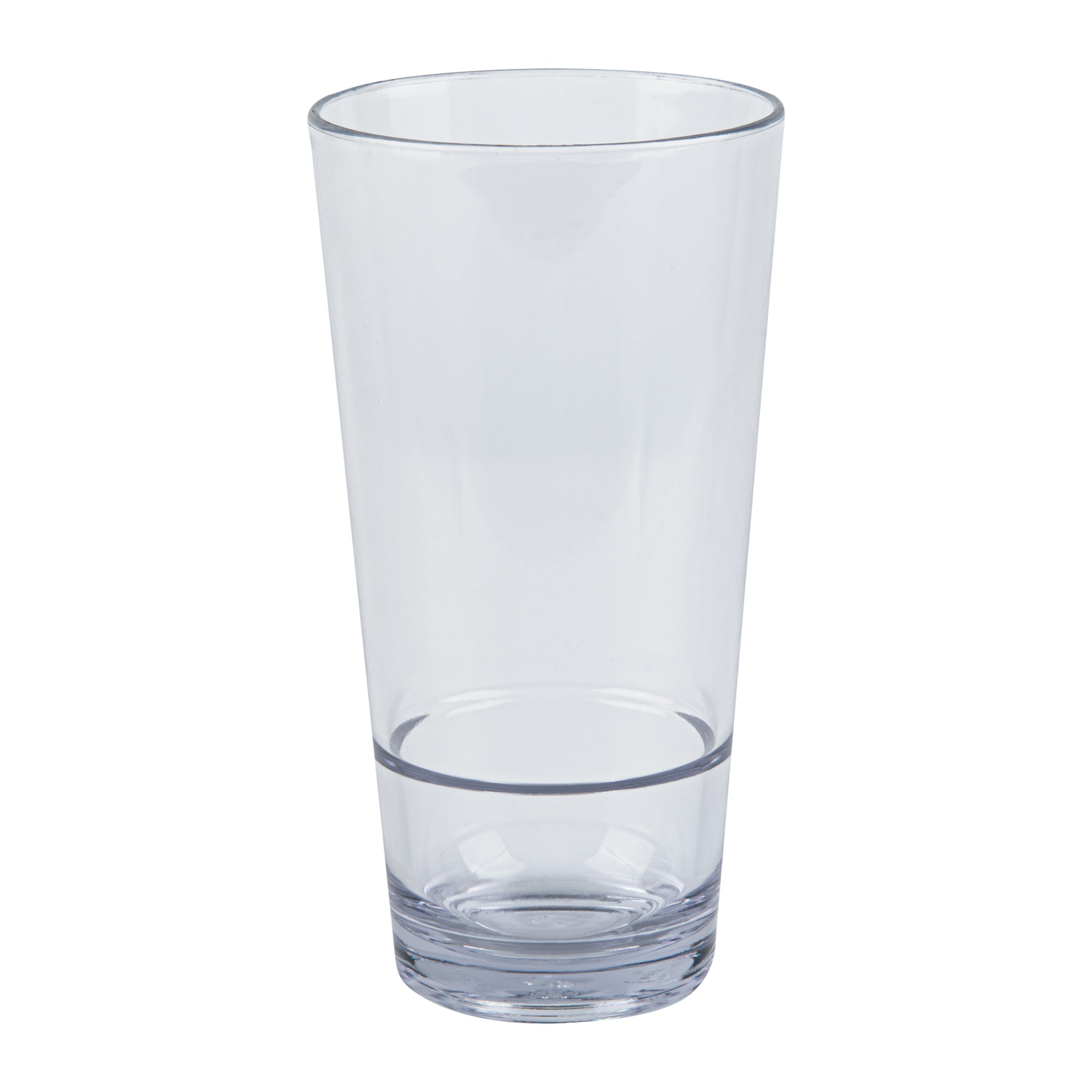 Bev Tek 20 oz Clear SAN Plastic Cooler Glass - 3 1/2" x 3 1/2" x 6 1/2" - 10 count box