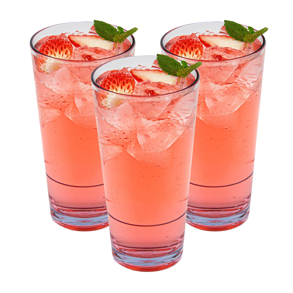 Bev Tek 20 oz Clear SAN Plastic Cooler Glass - 3 1/2" x 3 1/2" x 6 1/2" - 10 count box