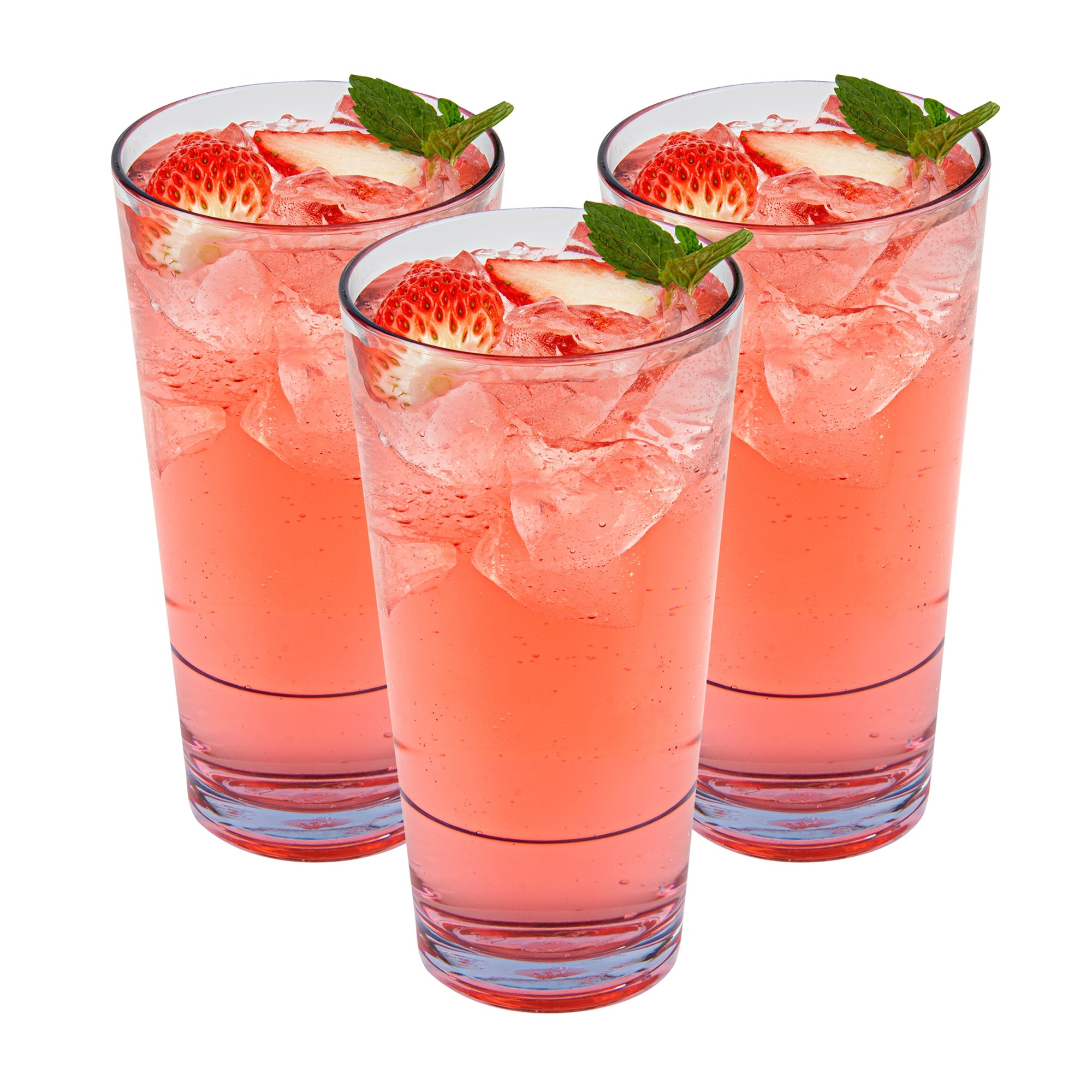 Bev Tek 20 oz Clear SAN Plastic Cooler Glass - 3 1/2" x 3 1/2" x 6 1/2" - 10 count box